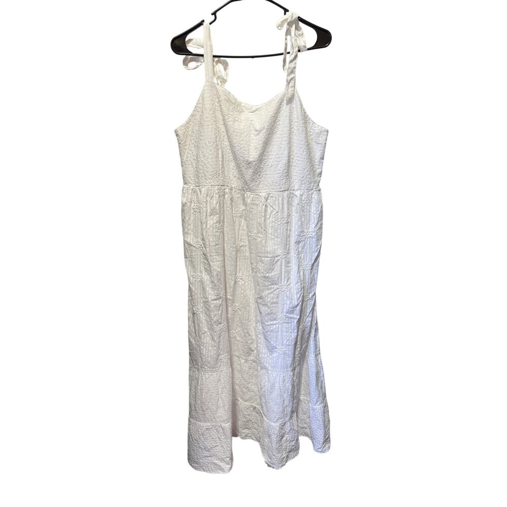 NWT American Eagle Tiered Eyelet Lined Boho Tie Shoulder Maxi Dress Size XXL